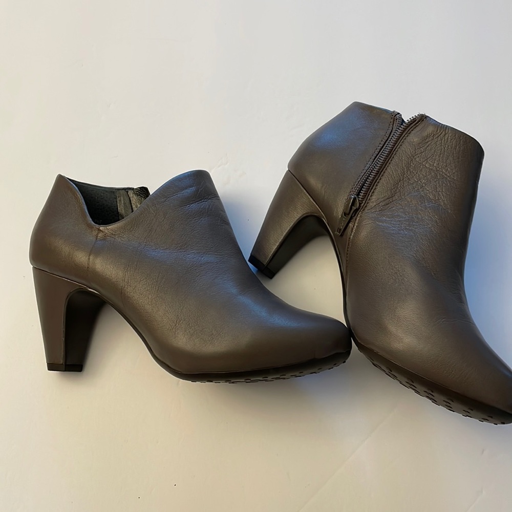 Taupe Leather Bootie
